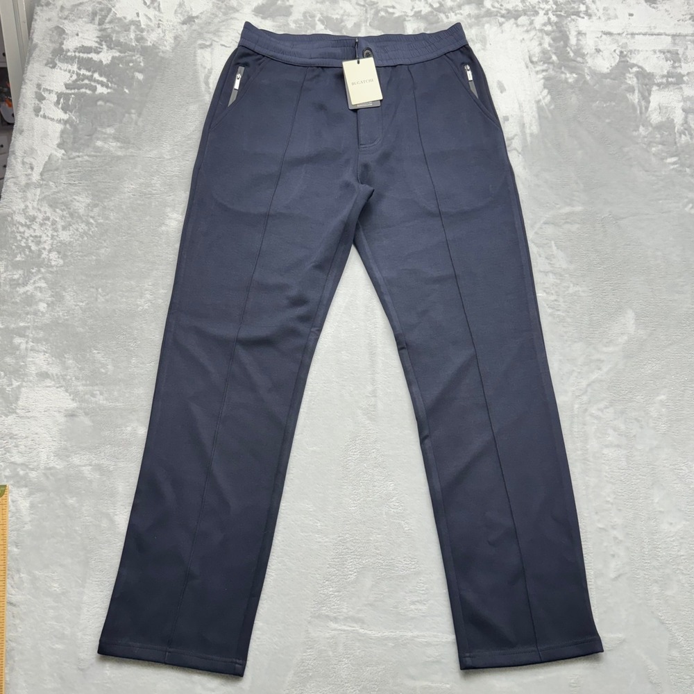 New Bugatchi Comfort Stretch Mens Medium Navy Blue Soft Touch Performance Pants